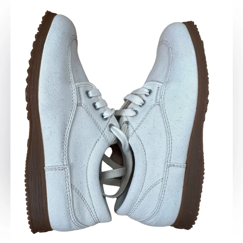 Hogan by TOD'S Scarpa H. Easy Donna Khaki Canvas Sneakers Shoes US 6.5 - Picture 7 of 10